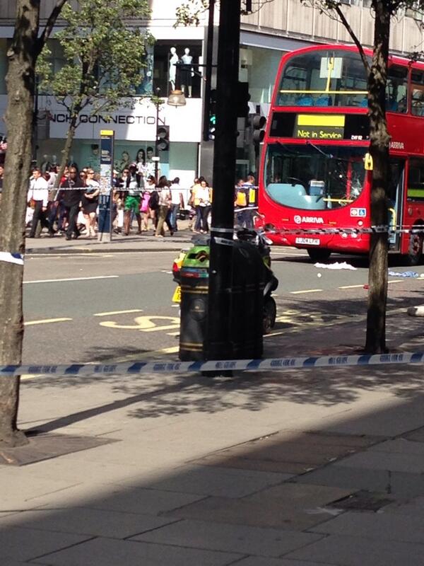 Elderly pedestrian killed by doubledecker bus on Oxford Street, on